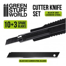 Black Hobby Knife + 10x Black spare blades
